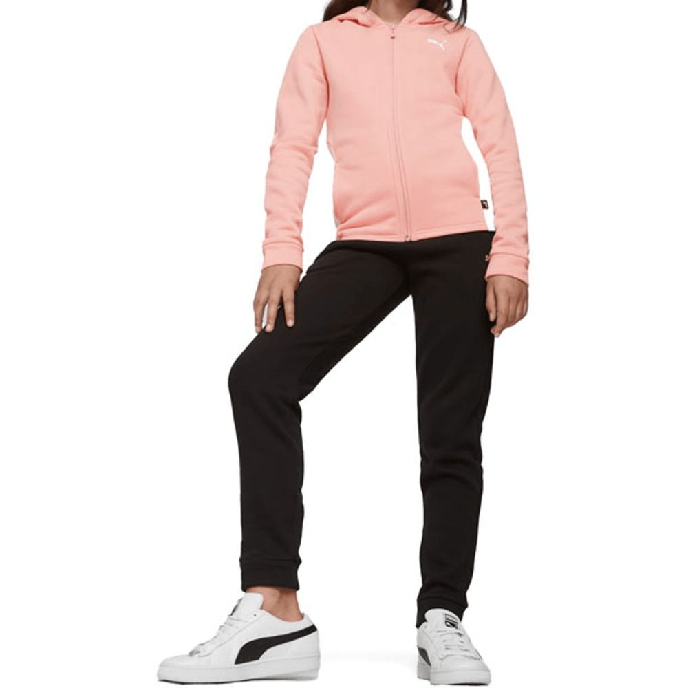 PUMA Komplet trenerka za djevojčice Hooded Sweat676375-63 crno-roze