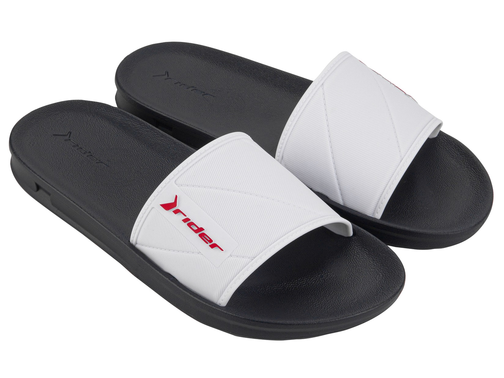 Muške papuče Rider 11578-AR409, Street Slide reklama, crno-bijele