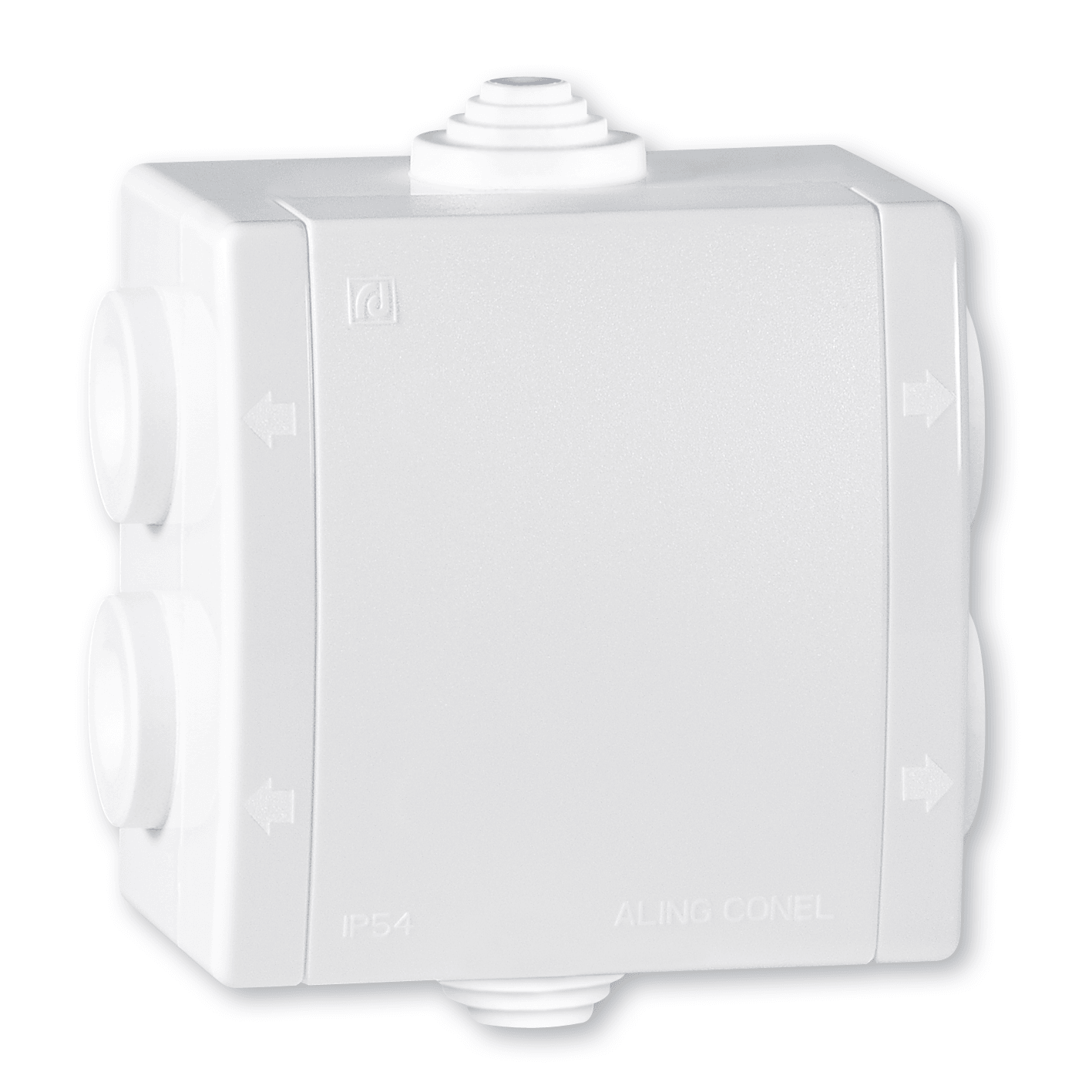 ALING-CONEL POWER Razvodna kutija sa 6 utičnica, 500 V, 80 x 80 mm, IP54, bijela