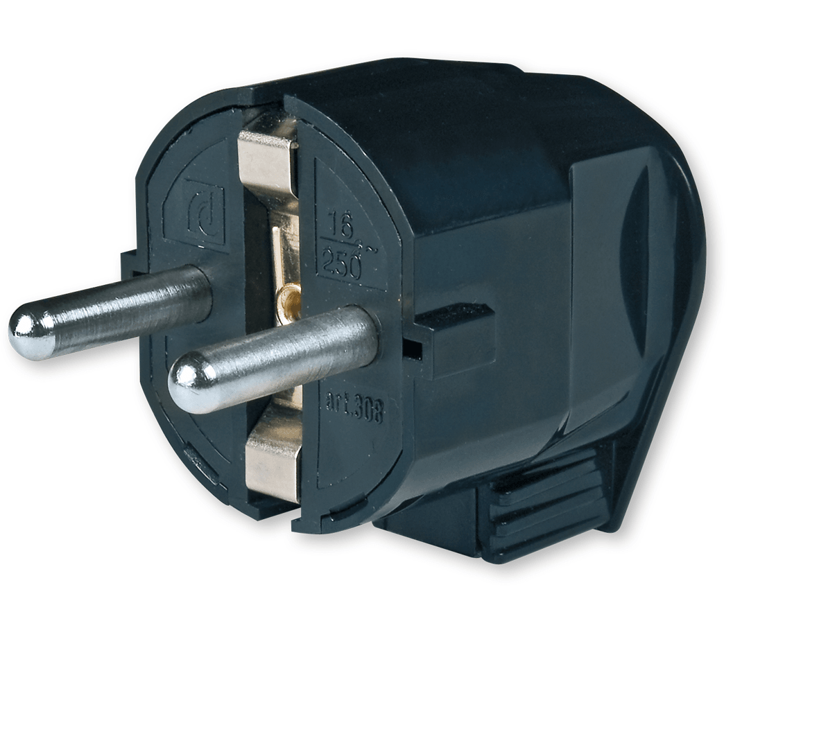 ALING-CONEL Dvopolni utikač L verzija crni