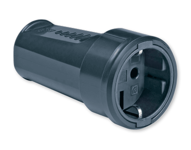 ALING-CONEL Prijenosna utičnica s PVC poklopcem crna