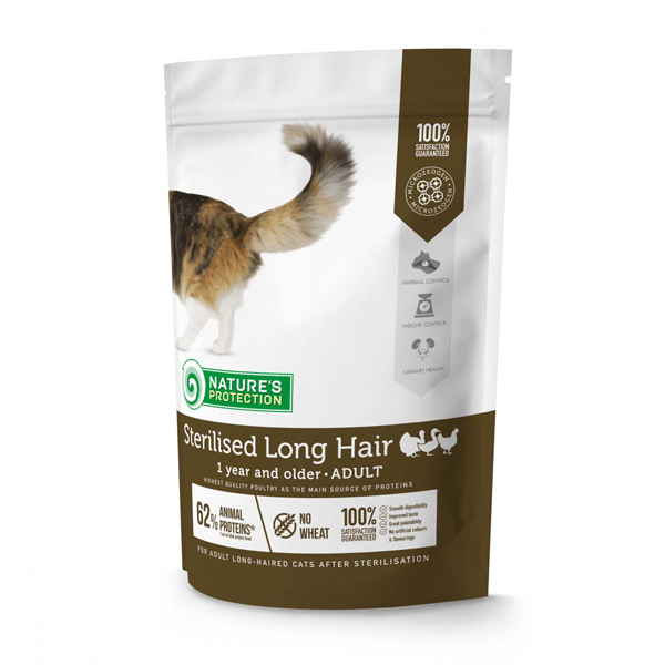 ZAŠTITA PRIRODE Suva hrana za mačke Sterilizovana duga dlaka Perad odrasla 400g