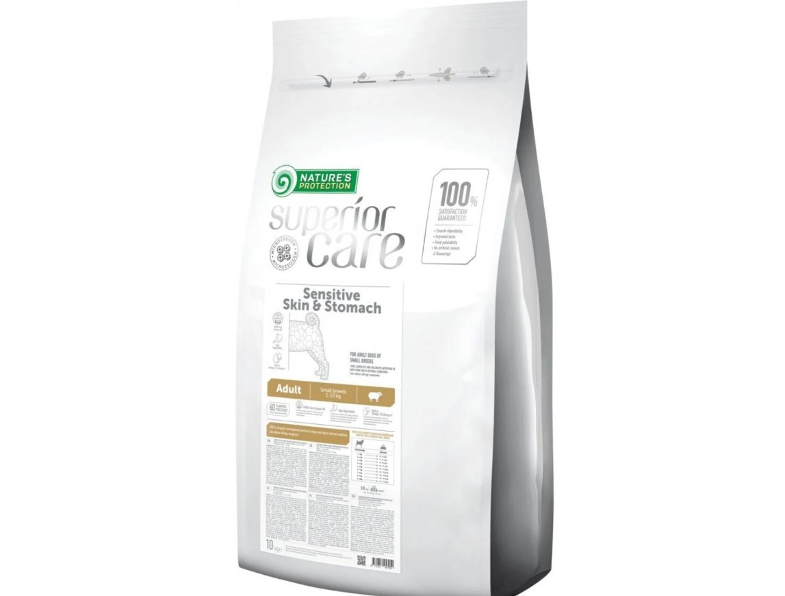 NATURE'S PROTECTION Suha hrana za pse Sensitive Skin&Stomach Lamb Adult 10 kg