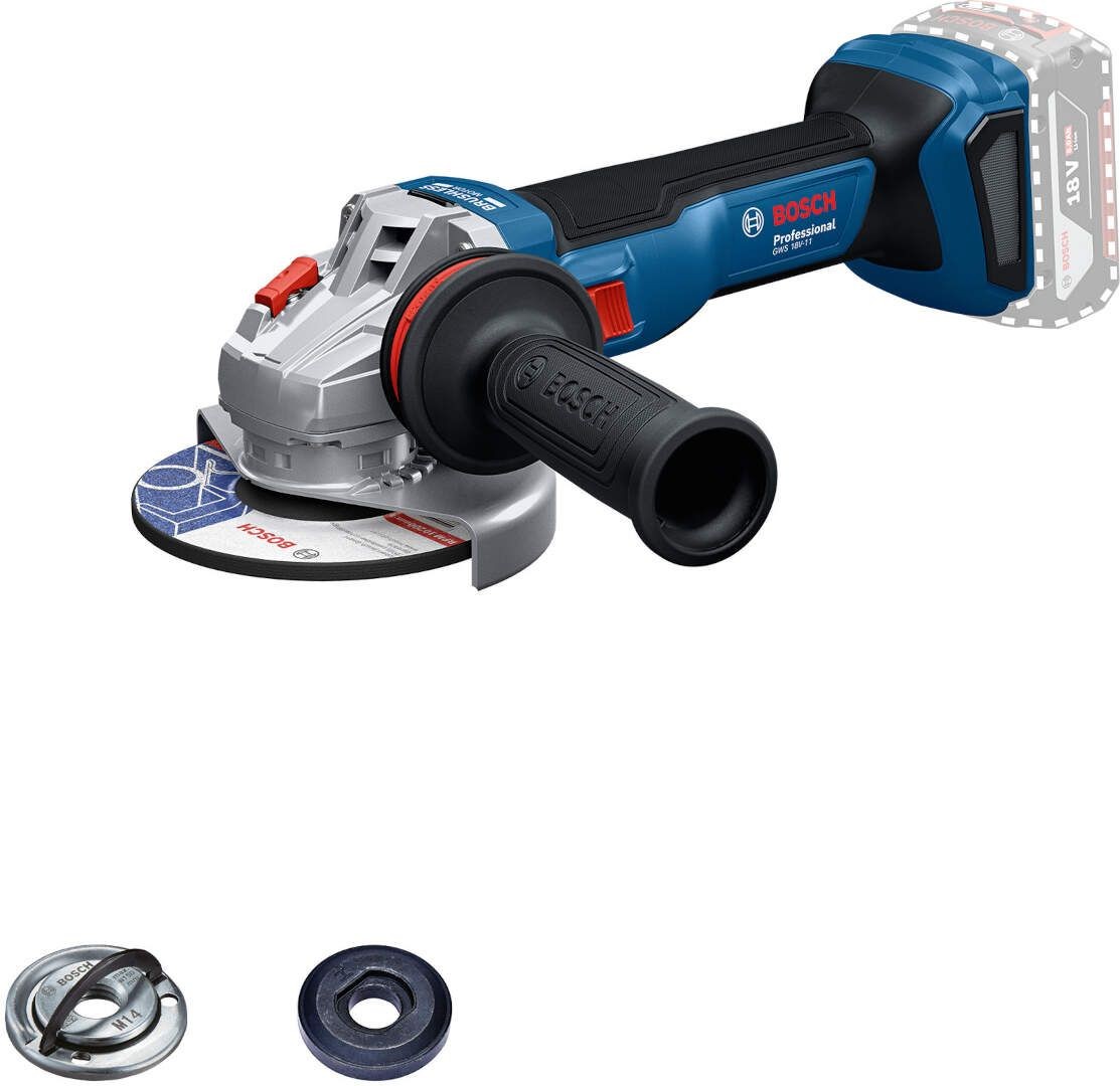 Bosch akumulatorska kutna brusilica GWS 18V-11 Solo, 125 mm, bez baterije i punjača 06019N4100
