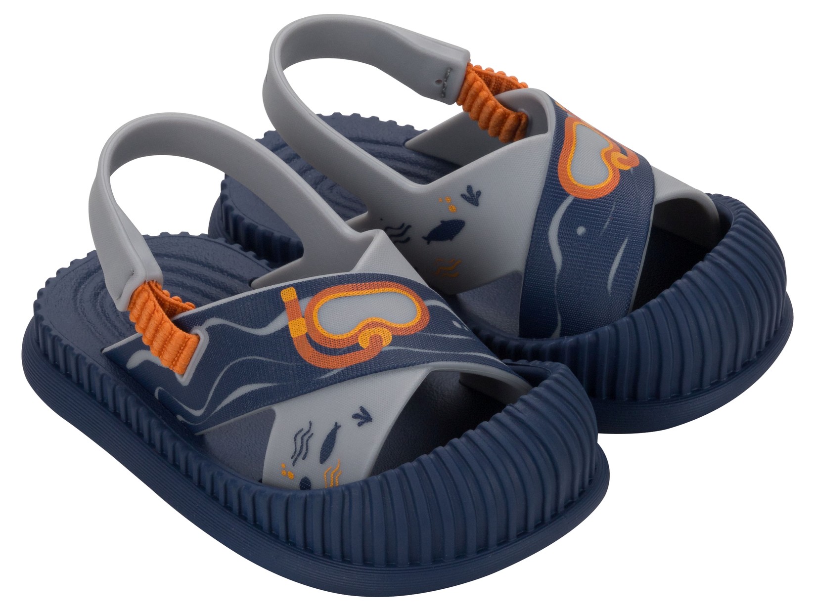 Ipanema sandale za dječake 83661-BD297, Zabavne morske bebe, tamno sive