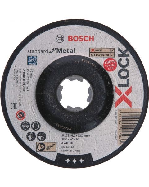 BOSCH brusna ploča za metal X-LOCK Standard zakrivljena 125 x 6 mm - 2608619366