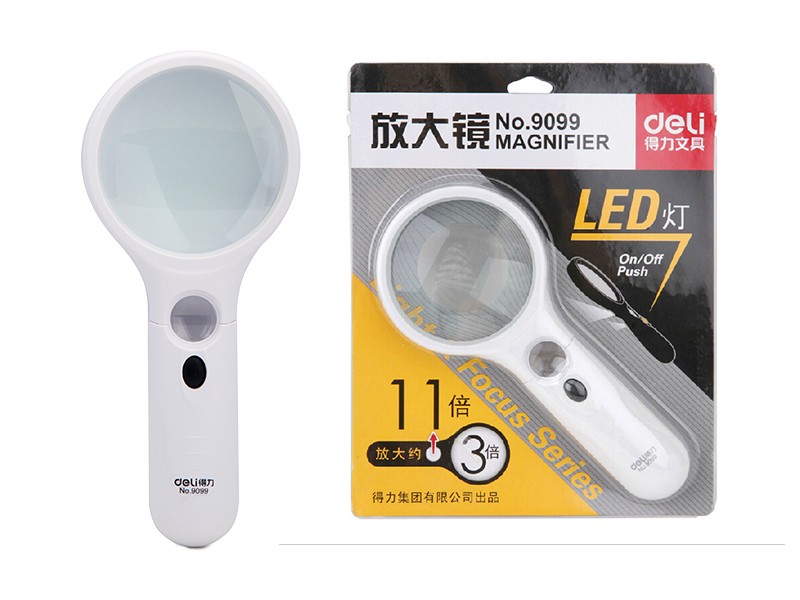 DELI lupa sa LED svjetlom 75mm