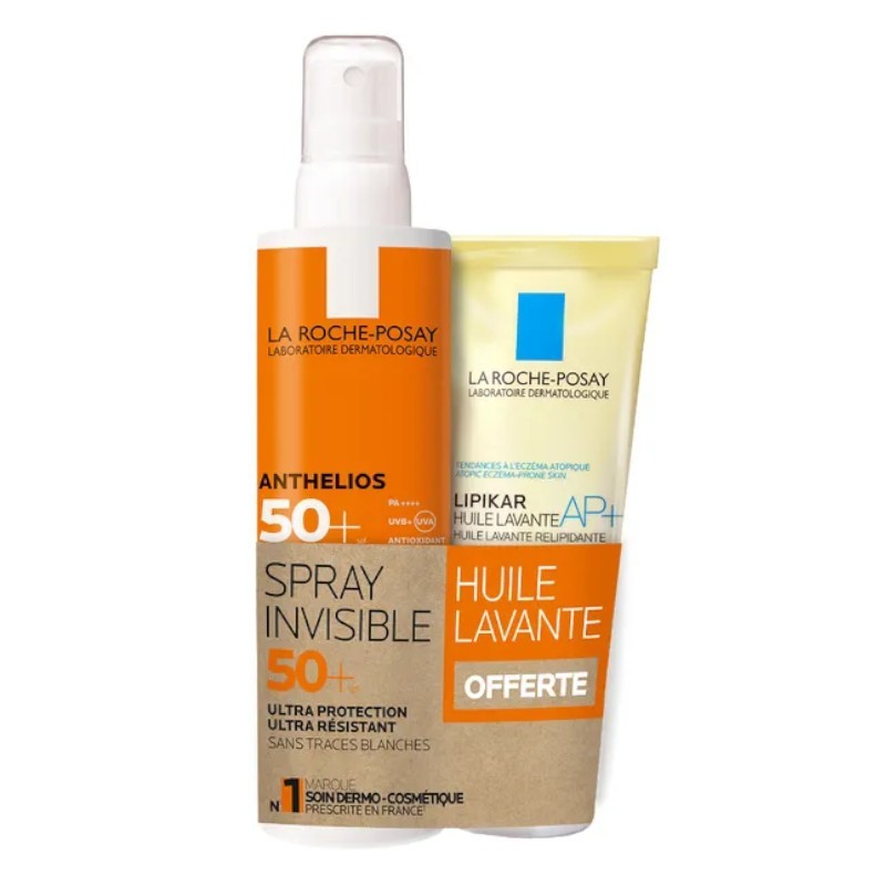 La Roche-Posay Anthelios Invisible Scented Body Spray SPF50+ 200ml + Lipikar Washing Oil 100ml Free, Bijela