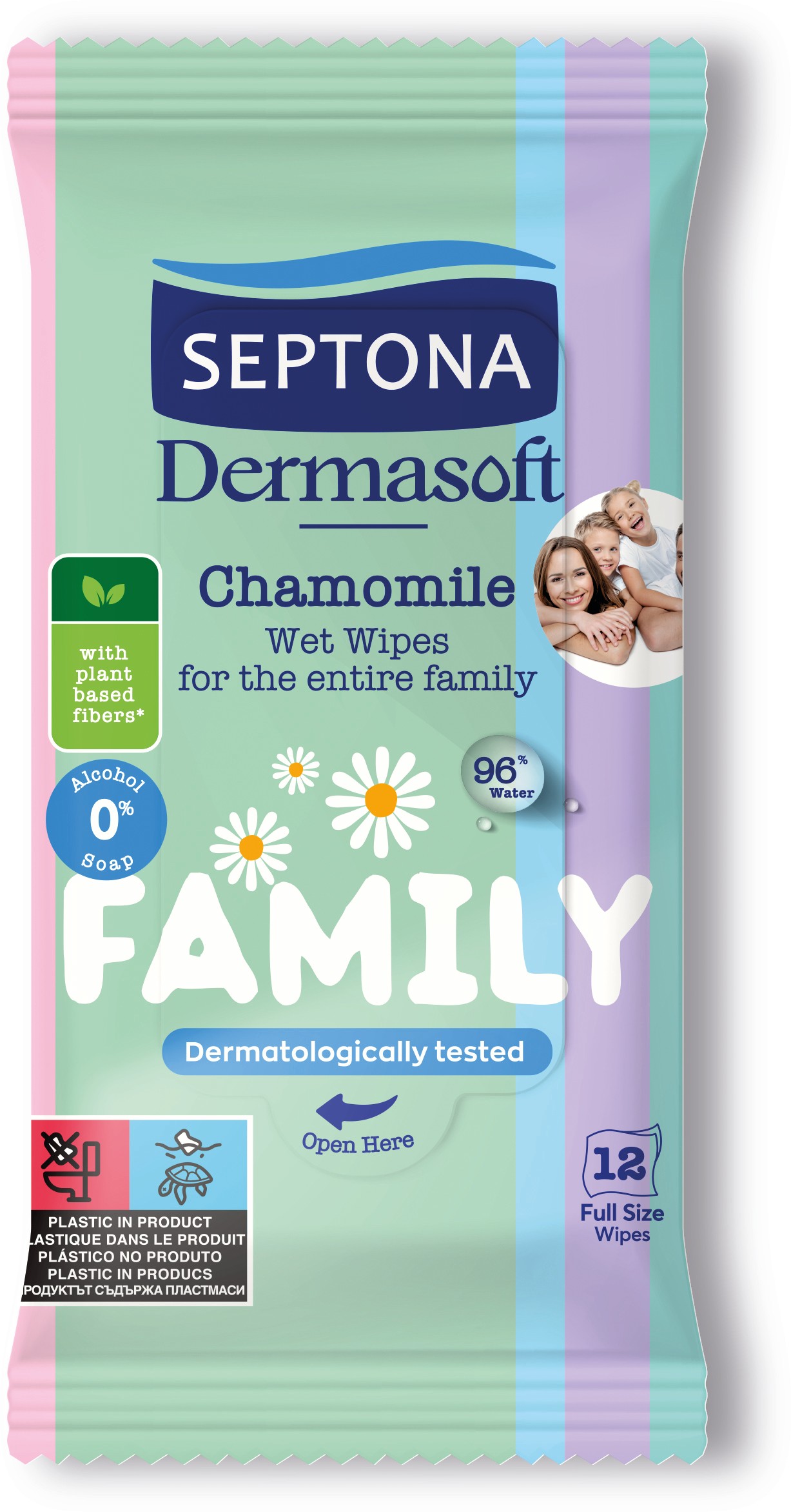 Septona Vlažne maramice putno pakiranje - family 12/1