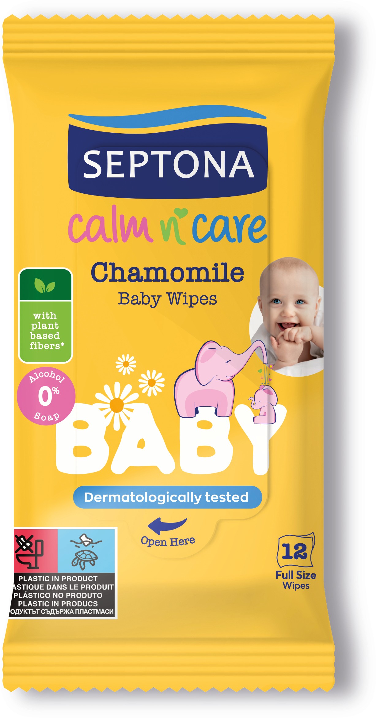 Septona Vlažne maramice putno pakiranje - kamilica 12/1