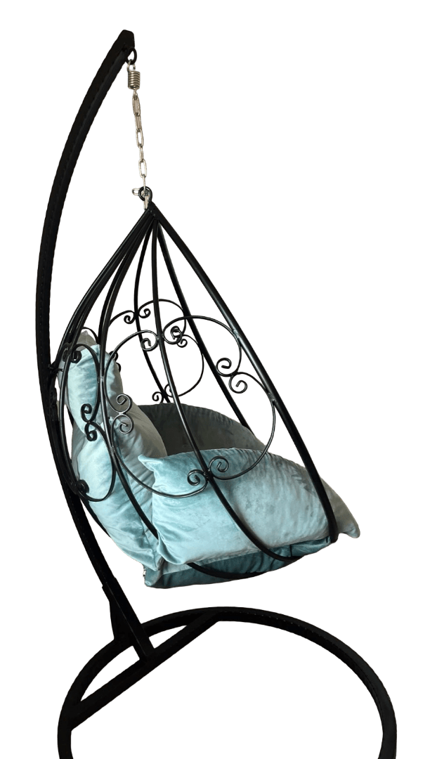 SELMIN KREATIVNI KUTAK Crna ljuljačka sa velurom, mint zelena, nepocinčana