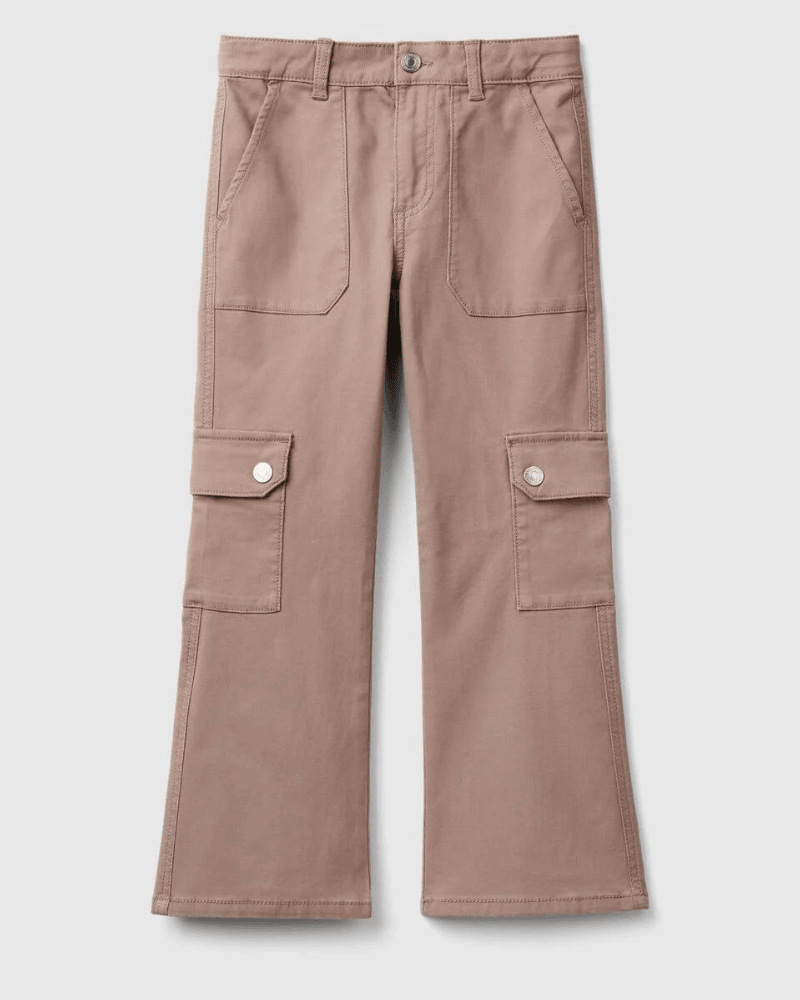 Benetton Hlače za djevojčice 46C0CE03DG-163-M, Smeđe