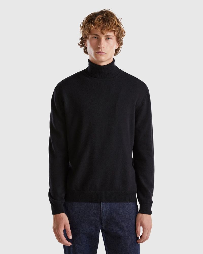 Benetton Muški džemper 1002U2180C-100-M, Crni