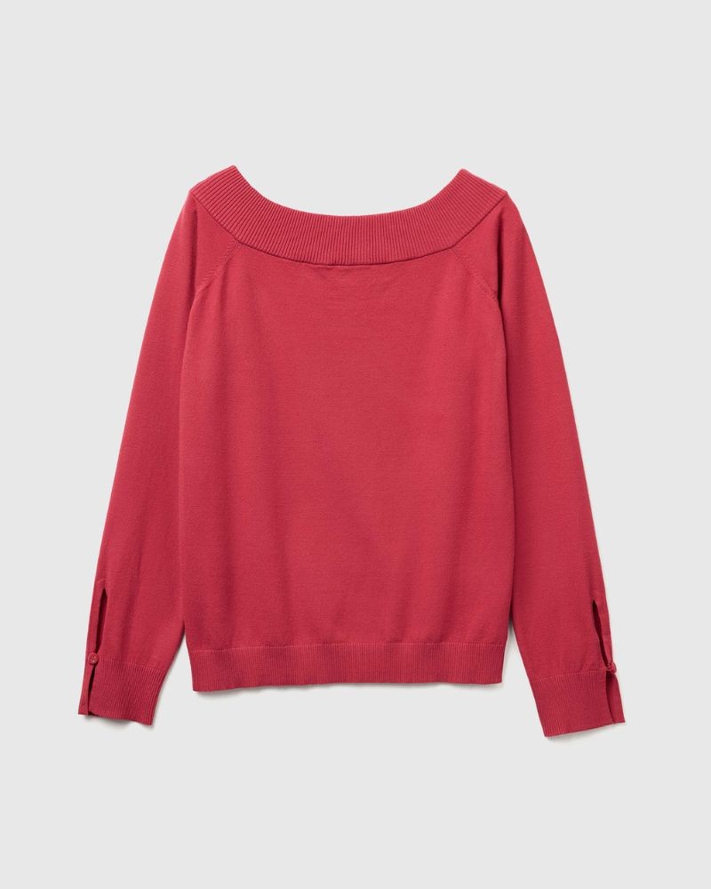 Benetton Ženski džemper 1W2AD10E0-23Z-XS, Crveni