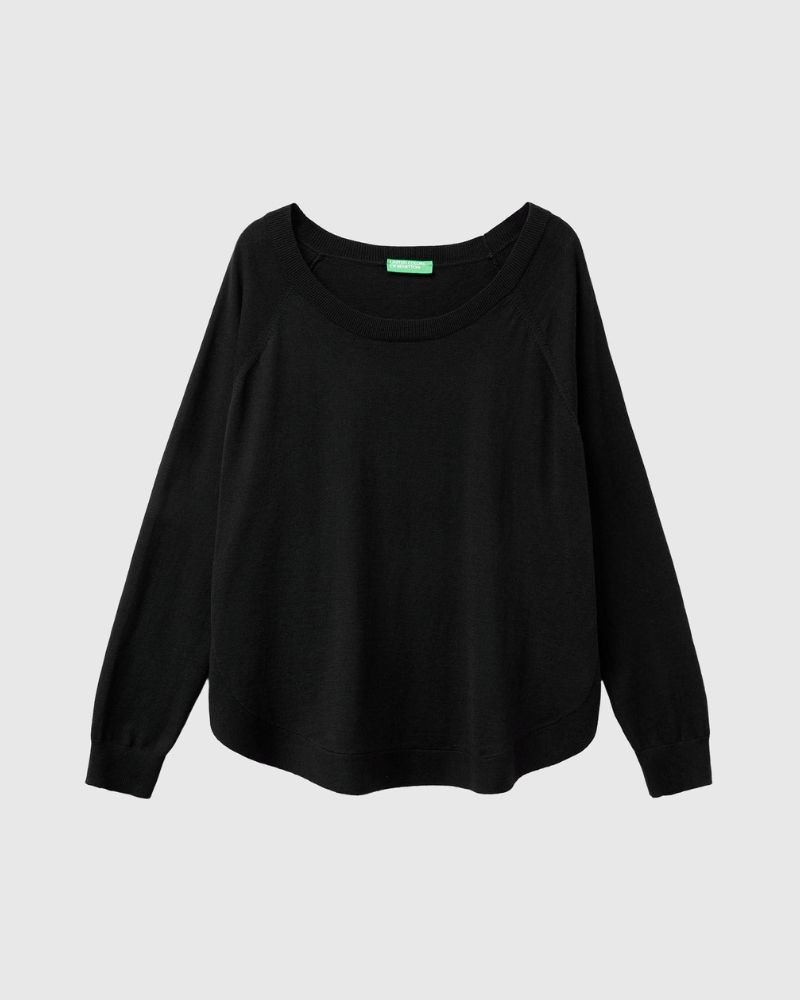 Benetton Ženski džemper 1Y6SD10EG-100-S, Crni