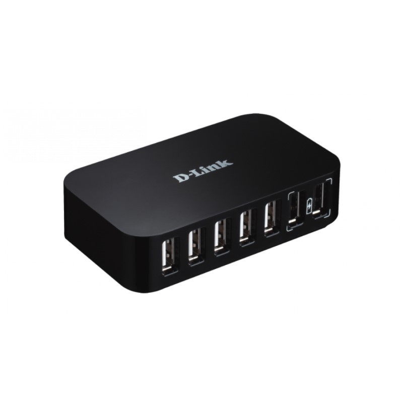 D-LINK USB Hub 7-portni USB 2.0 DUB-H7/E crni