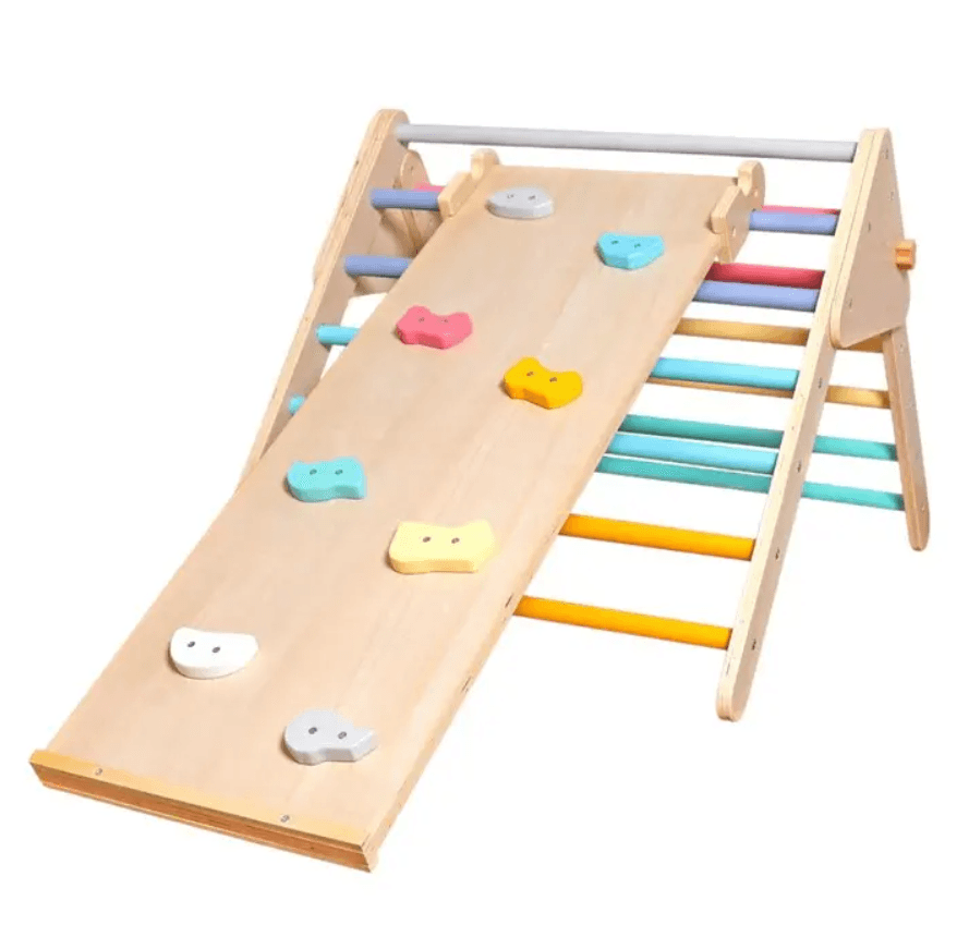 KINDER HOME Drvena penjalica i tobogan, Pikler trougao 2u1