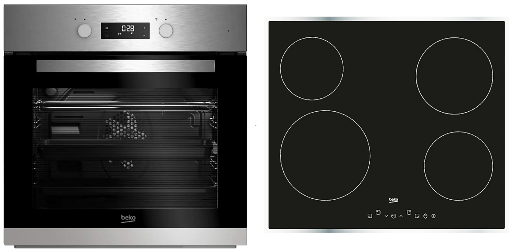 Beko Set ugradbena ploča HIC64401-1X / pećnica BIE 22300 X - SET BSE 22320 X, Sivi
