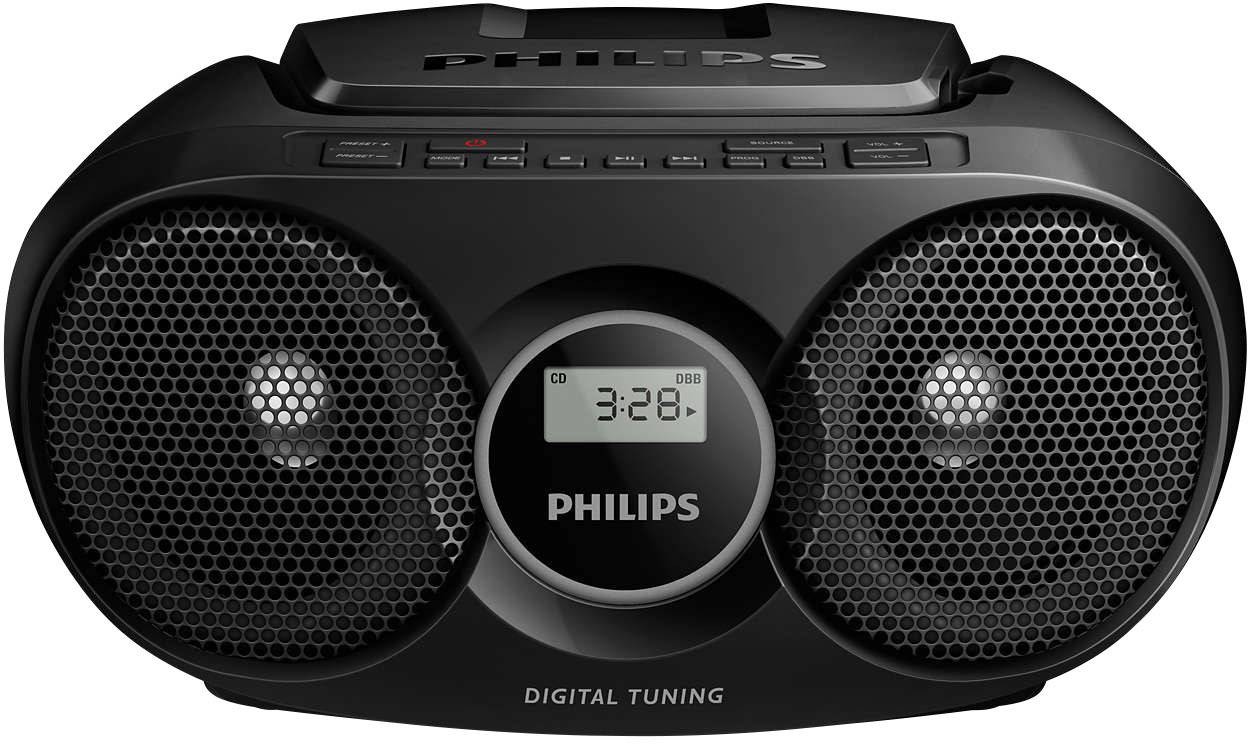 PHILIPS Prijenosni CD radio AZ215B/12 + 3 baterije crne boje