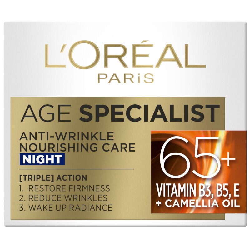 L'OREAL Age Specialist Ženska noćna krema protiv bora 50ml Anti-Wrinkle 65+