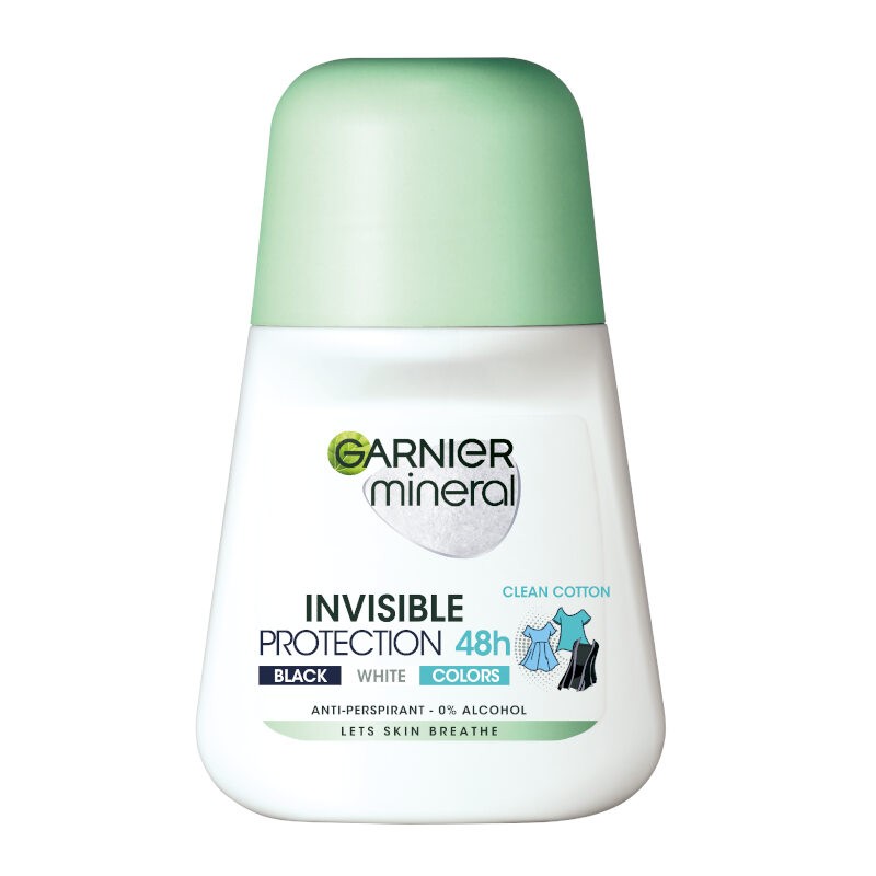 Garnier Mineral ženski roll-on nevidljivi za crnu, bijelu i obojenu kosu 50ml