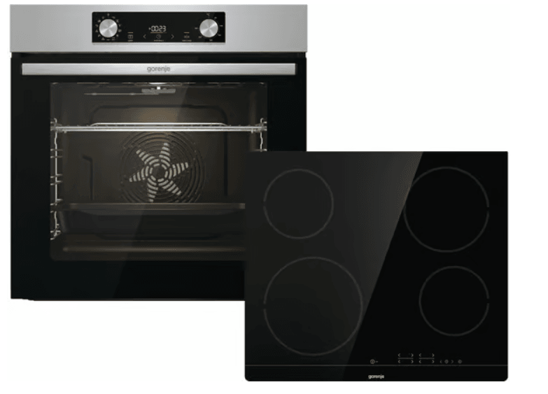 Gorenje Jump Ugradbeni set, Staklokeramička ploča i multifunkcionalna pećnica, 77 l, Inox