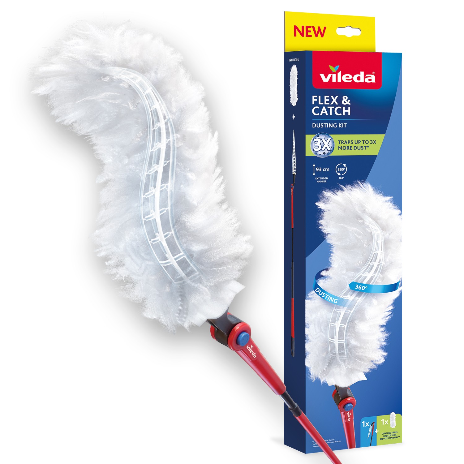 Vileda set praška i 1 zamjenska Flex and Catch glava