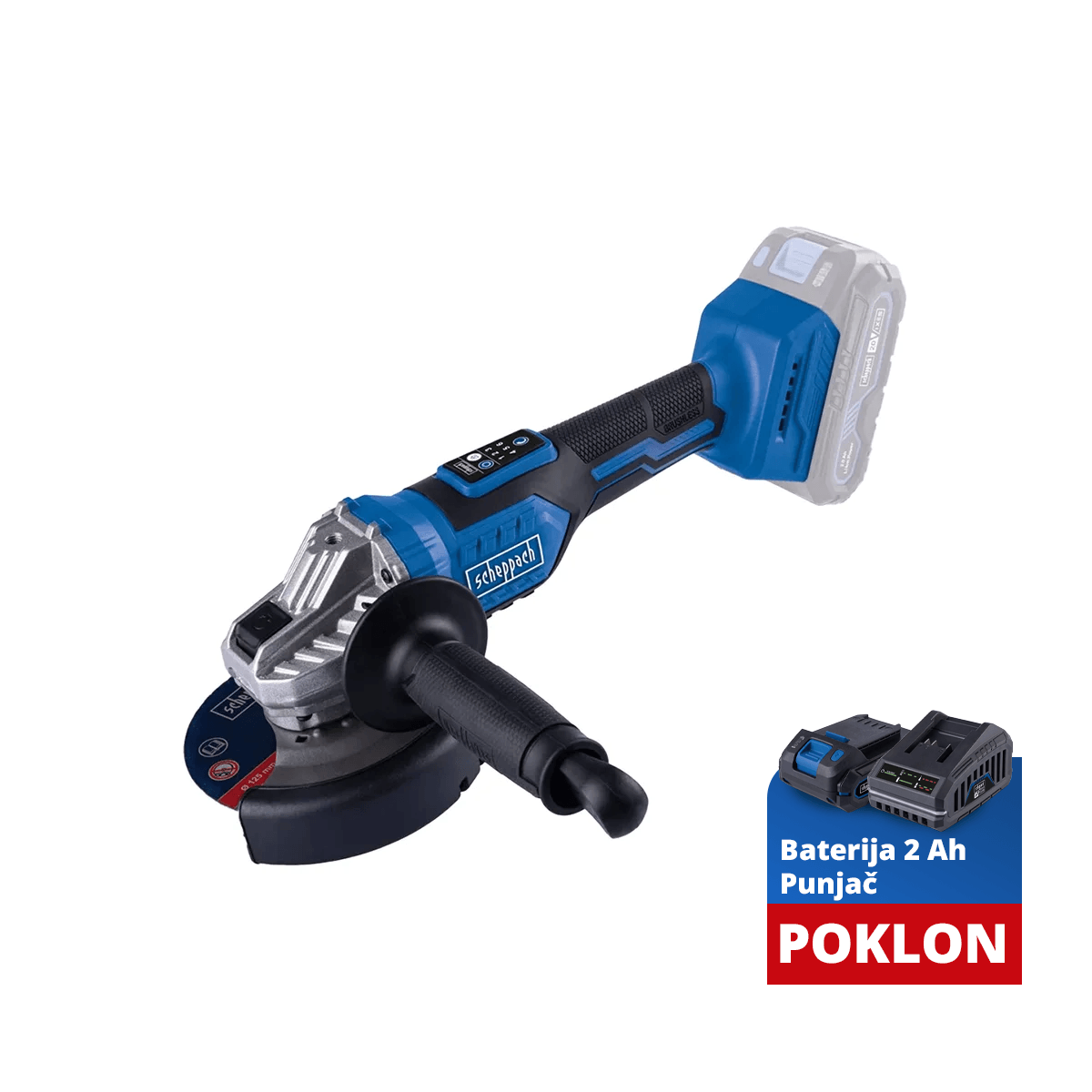 Scheppach Aku Ugaona Kutna Brusilica Brushless Ixes Bc-Ag125-x - Solo