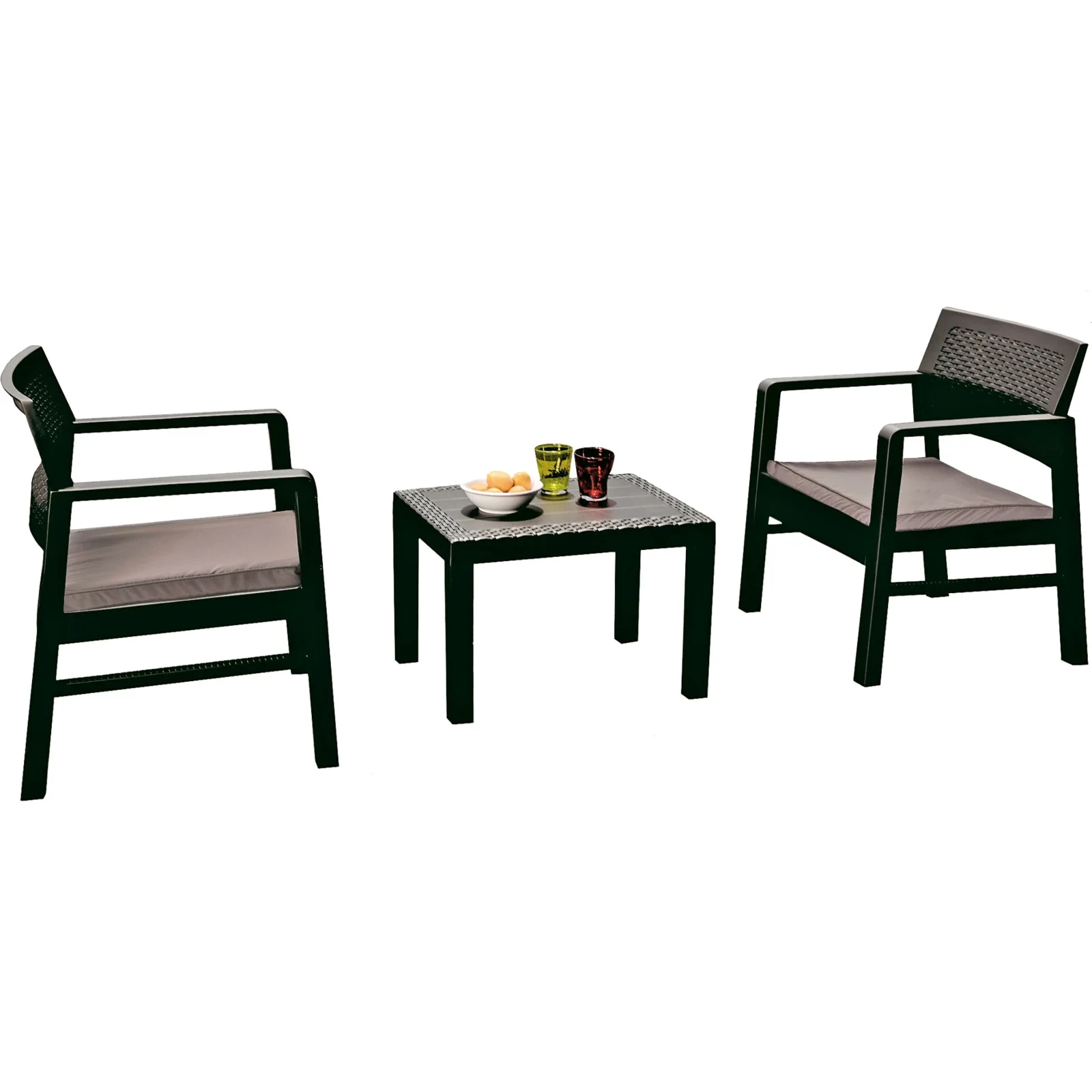 GREEN BAY Baštenski set sa 2 siva jastuka Kraka antracit