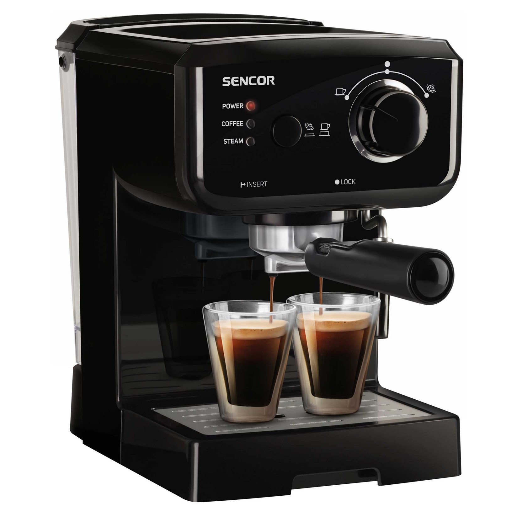 SENCOR Espresso aparat za kafu - 2 šoljice SES 1710BK, crna