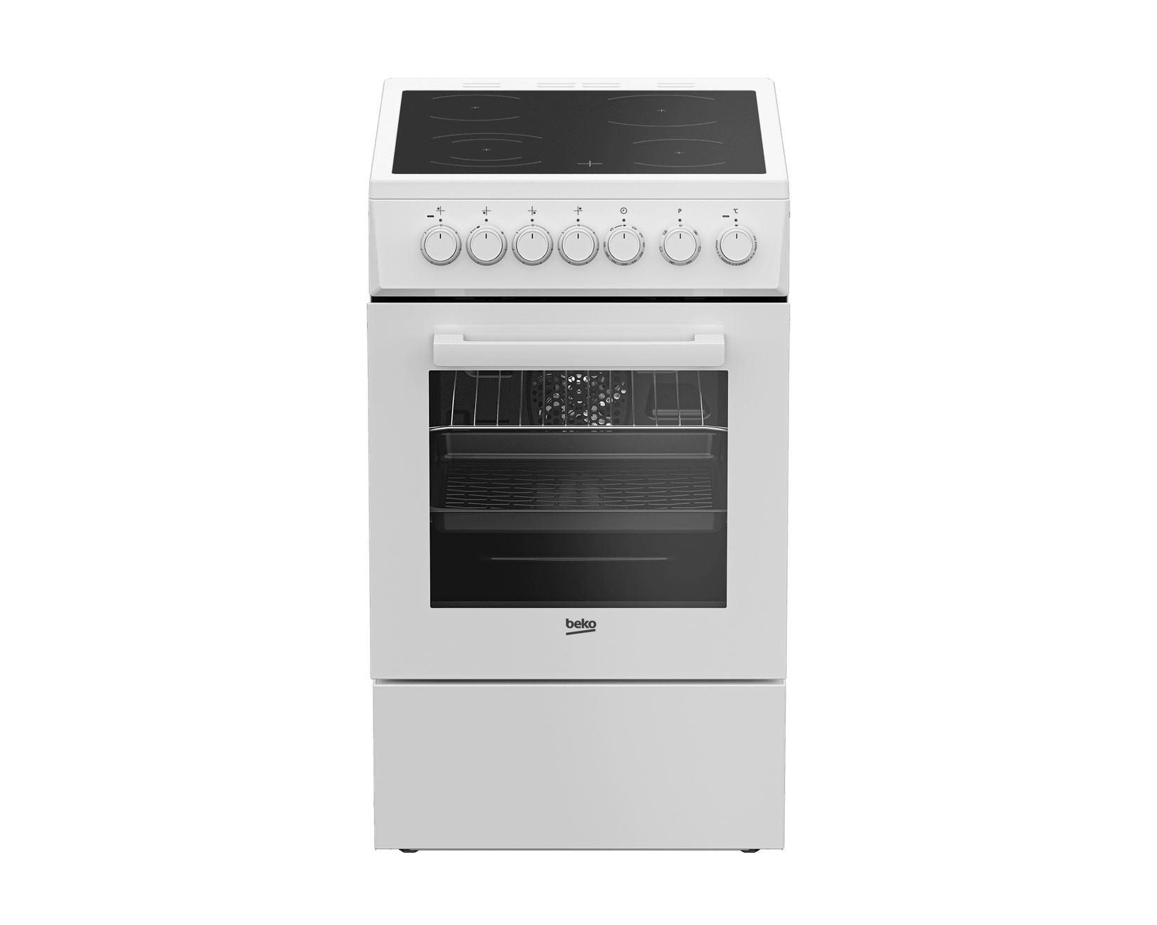 Beko FSE 57110 GW Električni štednjak, 55 l, Ventilatorska pećnica