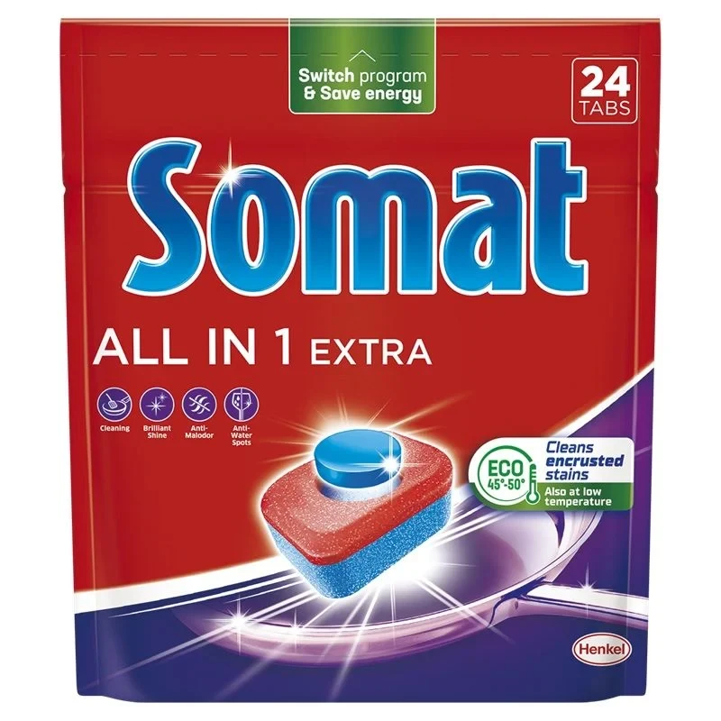 Somat All in One Extra tablete za mašinsko pranje posuđa, 24 komada