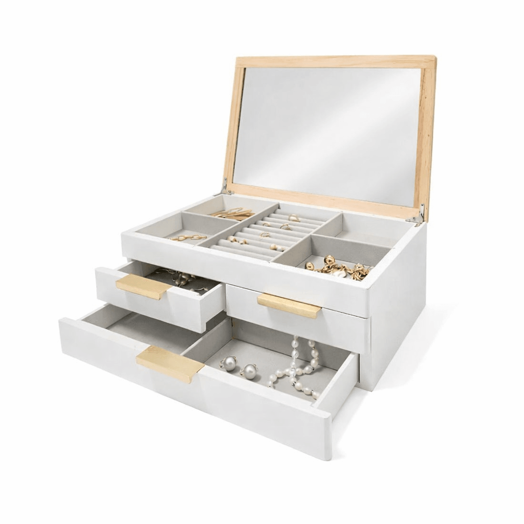 Kutija za nakit sa ogledalom, Bijela