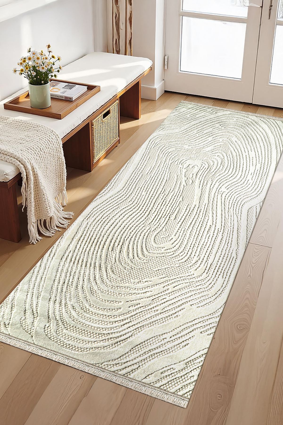 Conceptum Hypnose tepih Amorf-Ar003, Ovalan, 80 x 150 cm, krem