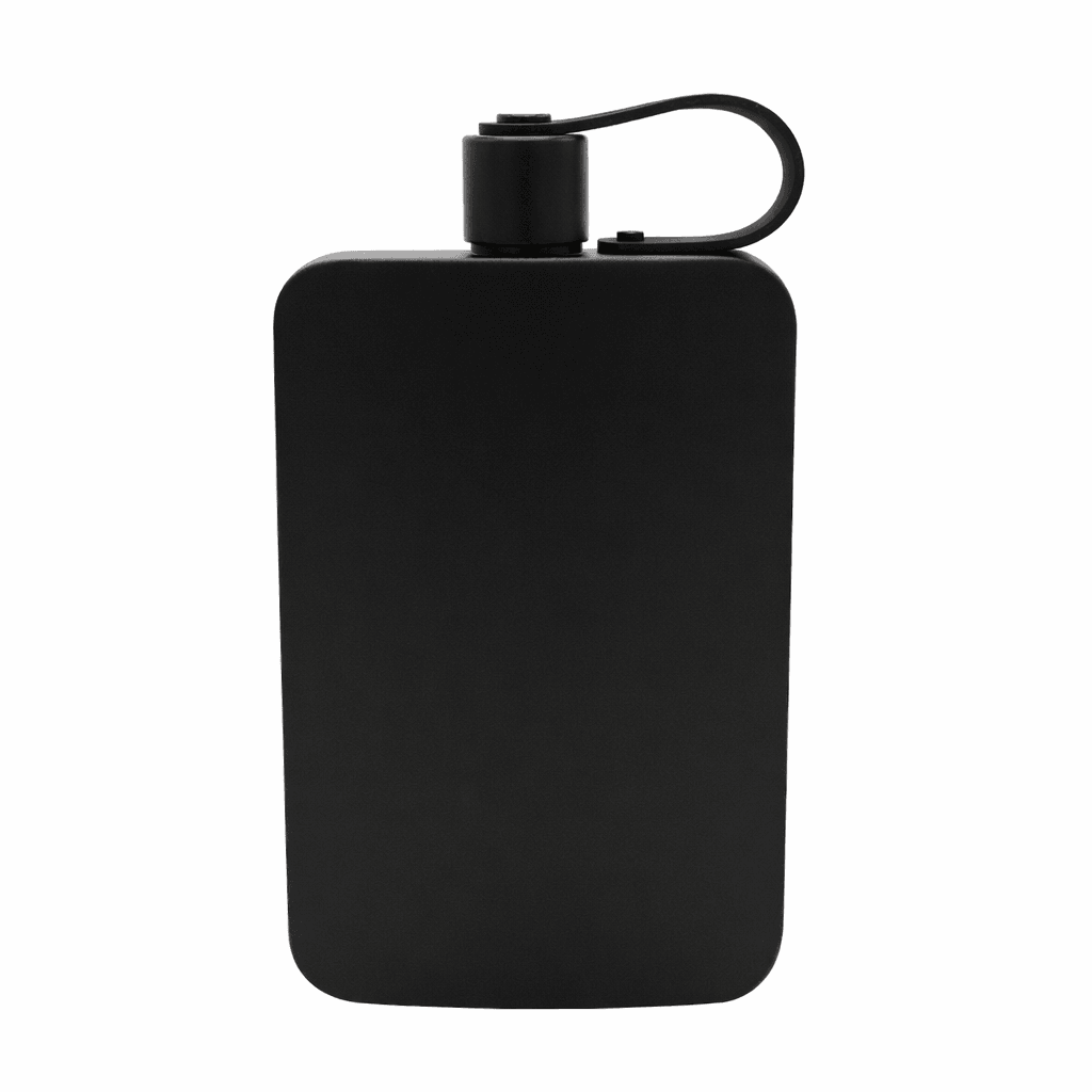 Crna metalna elegantna ploska velika, 530 ml