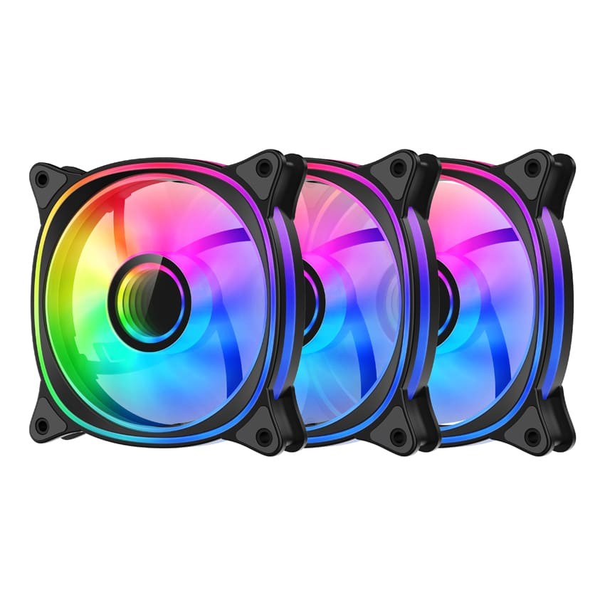 LC-Power Set ventilatora LC-CF-120-ARGB-KIT-B, 3 × 120 mm ARGB fan, Crni