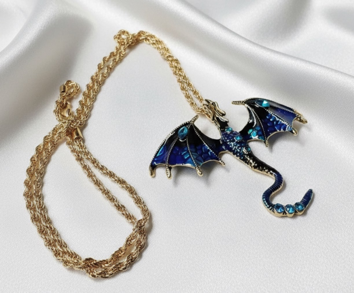 Poludrago kamenje & nakit Ogrlica Plavi zmaj