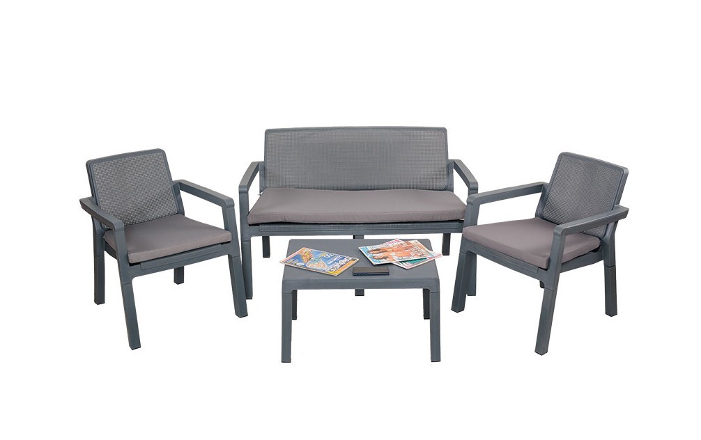 Baštenski set BALI antracit sa jastucima