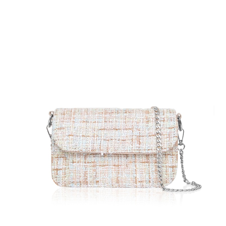 Lovely Bag Pia - Bež Torba, Srebreni Metal