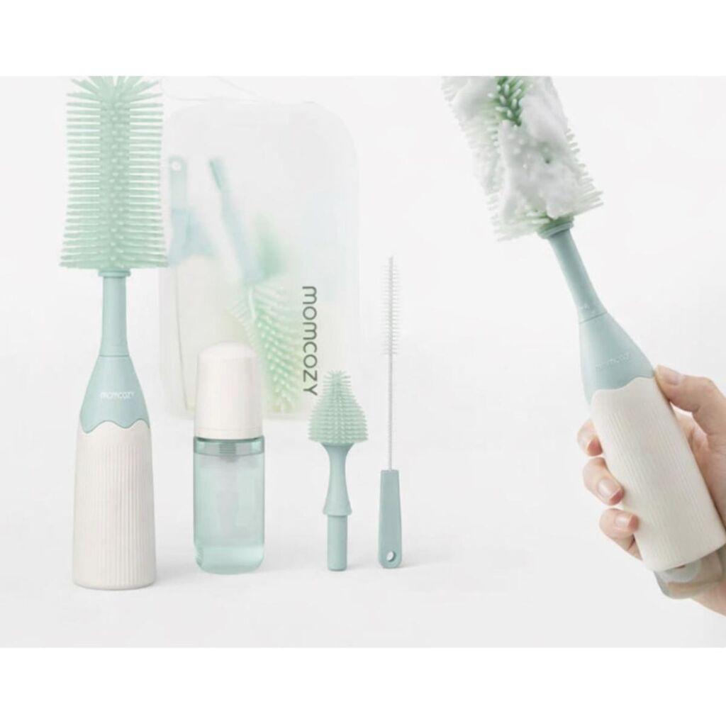 Momcozy Set četaka za flašice Push-Press, Svijetloplave