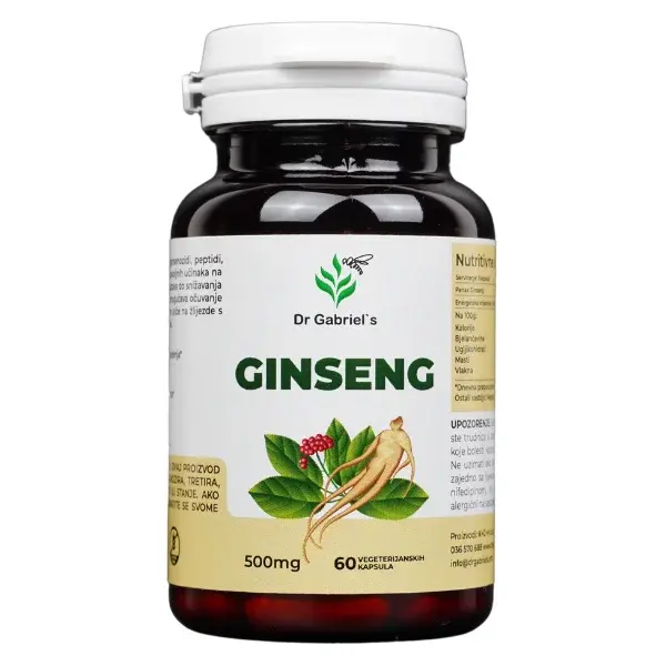 Dr. Gabriel's Panax ginseng – 60 vegetarijanskih kapsula
