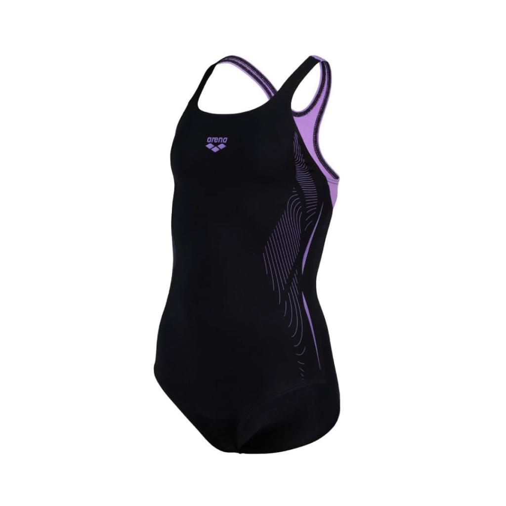 Arena Ženski kupaći Swim Pro Back Graphic LB, Crno-ljubičasti