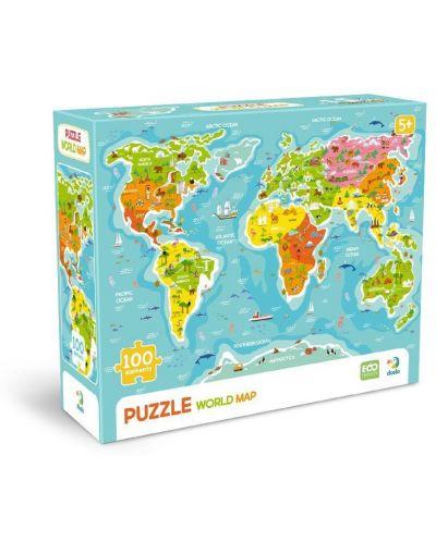Dodo Puzzle Mapa svijeta, 100 dijelova