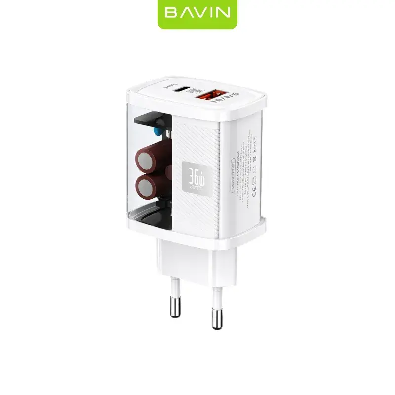 Bavin Adapter PC869Y, 36 W, Type-C i USB, Bijeli