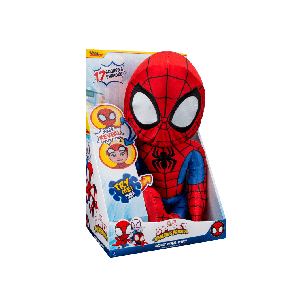 Spidey and amazing friends Plišana igračka Secret reveal Spidey, 40cm, Crvena
