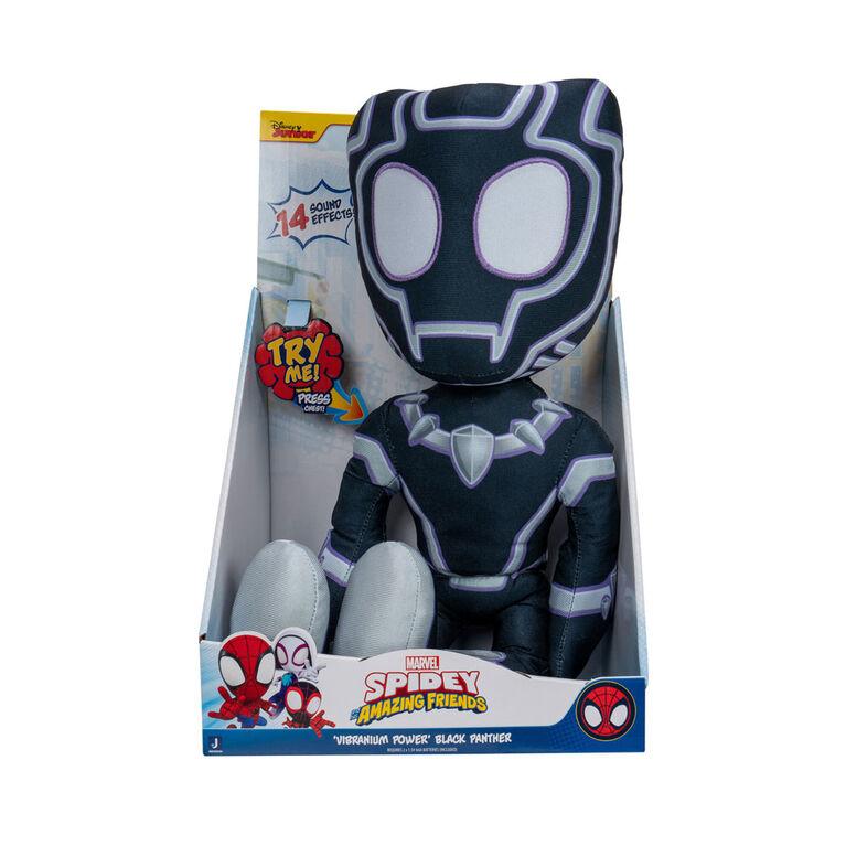 Spidey and amazing friends Plišana igračka sa zvukom Black Panther, 40cm, Siva