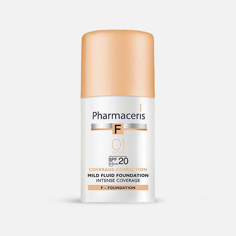 Pharmaceris Tečni puder za intenzivno prekrivanje Ivory 01, spf20, F, 30ml