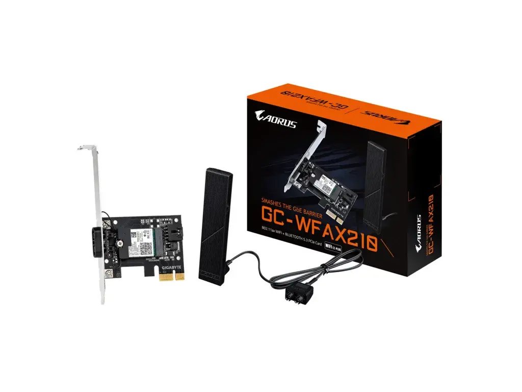 Gigabyte Mrežna kartica GC-WFAX210 Intel WI-FI 6E AX210, 240Mbps, Crna