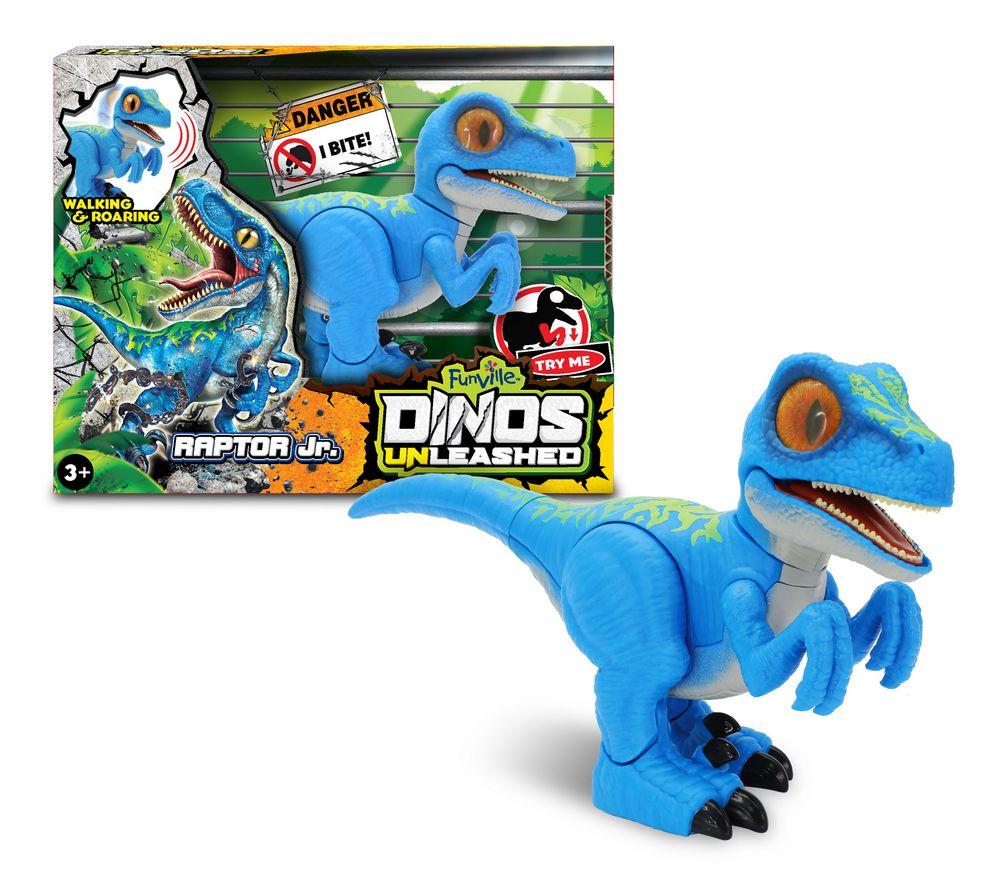 Dinos Unleashed Pokretna figurica Walking & roaring raptor, Plava
