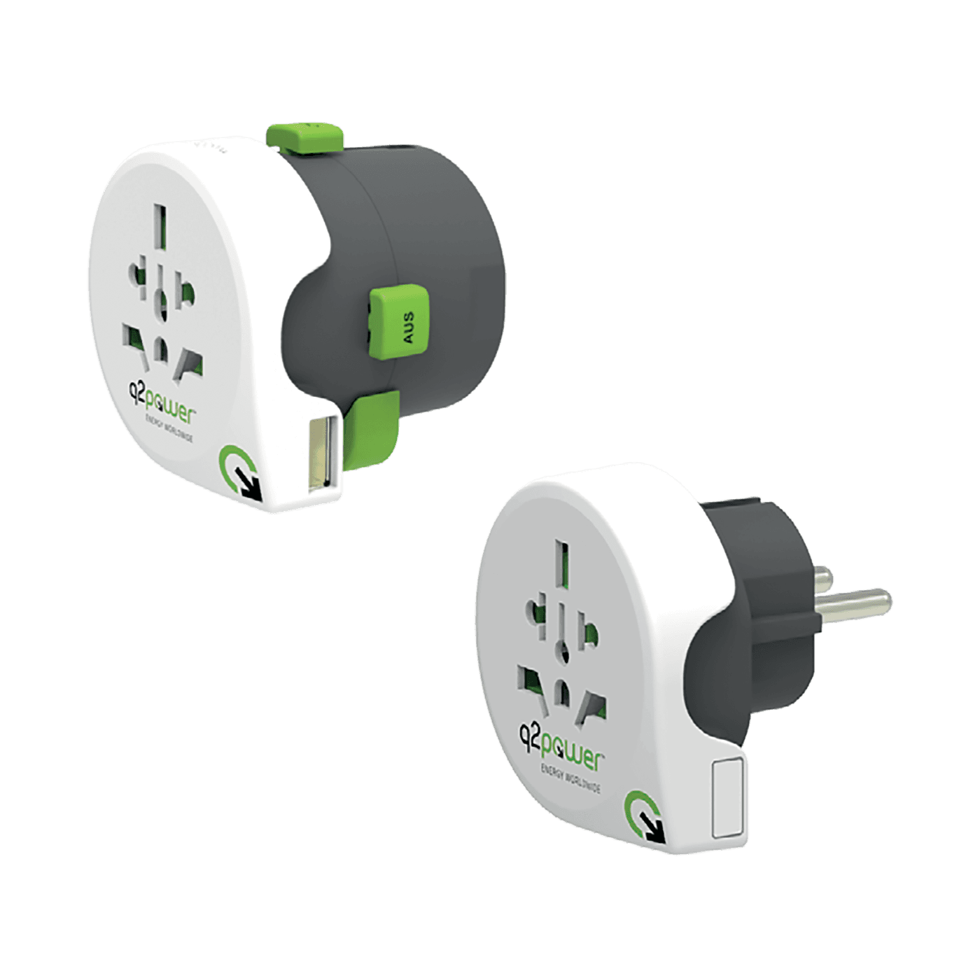 Q2Power, Adapter, strujni, set, univerzalni + EU, USB, QDapter 360 USB